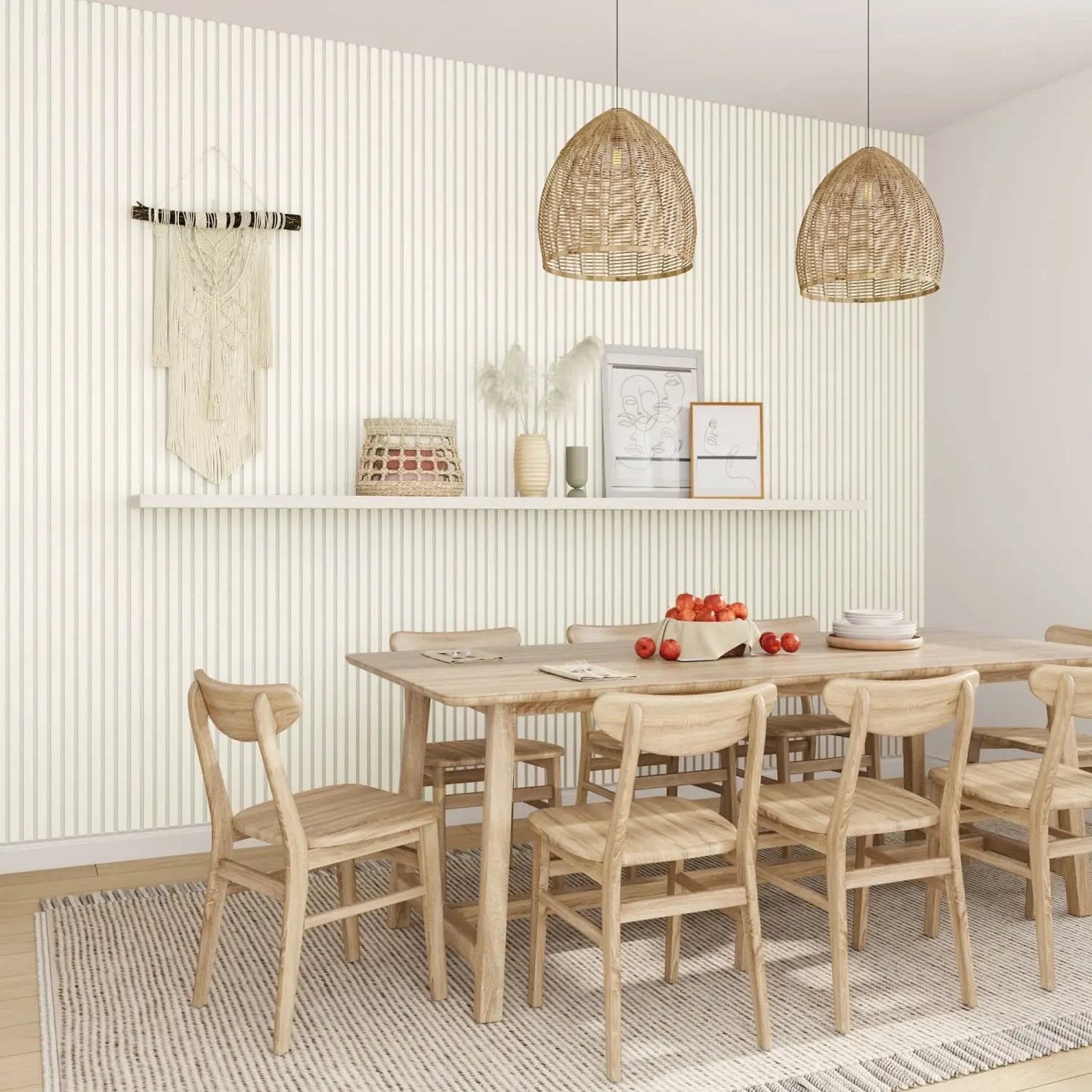 Acoustic Wall Panels in Scallop with White Backing