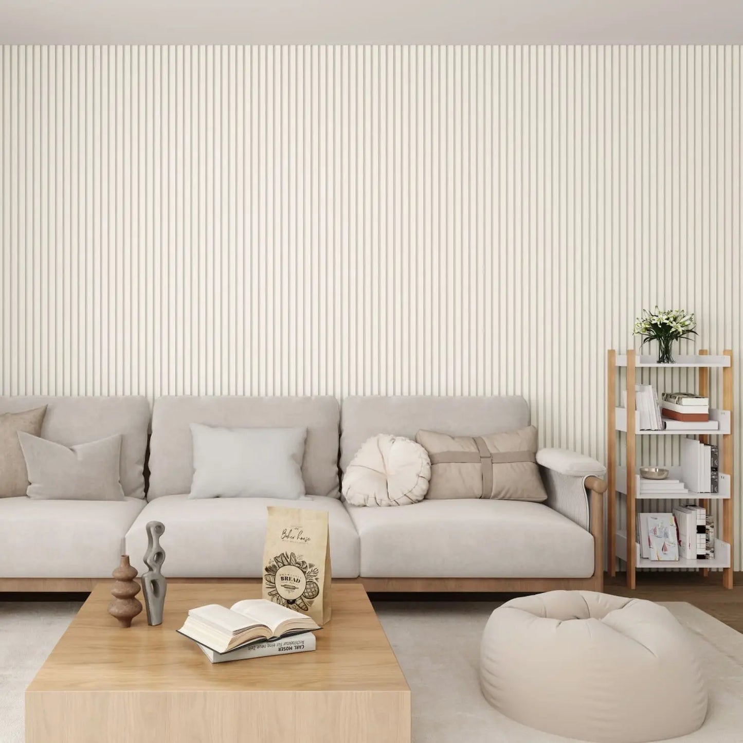 Acoustic Wall Panels in Scallop with White Backing