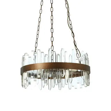 Acrylic Chandelier with Copper Band | Lustra