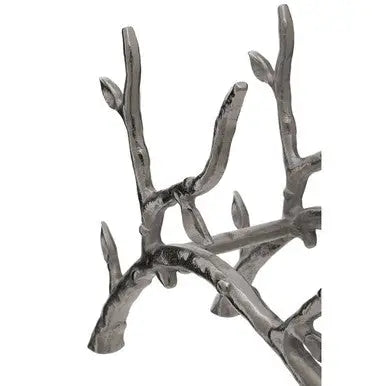 Adria Silver Finish Wine Rack with Branch Design