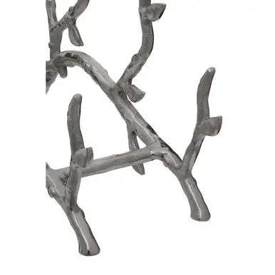 Adria Silver Finish Wine Rack with Branch Design