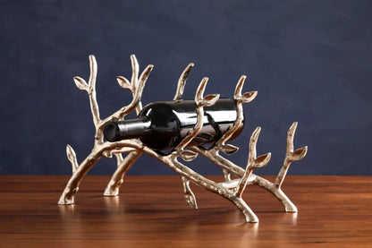Adria Silver Metal Wine Rack with Branch Design