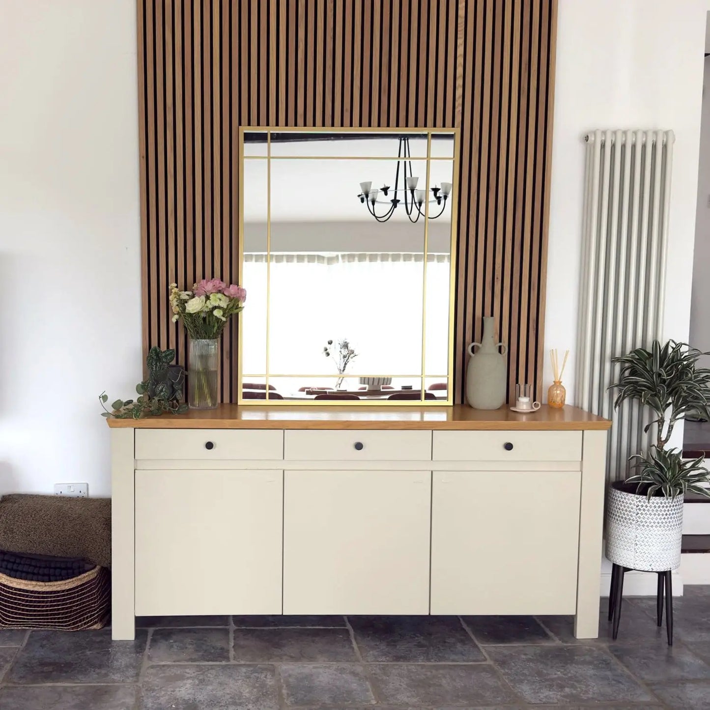 Aimi - Gold Metal Rectangle Window Mirror - 95cm x 120cm.