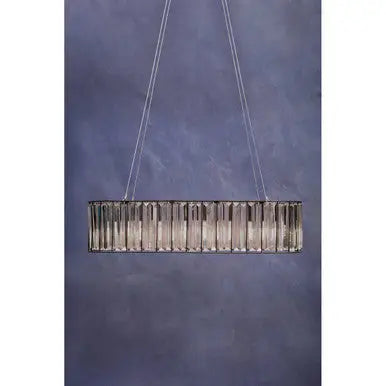 Akiko Black Finish and Glass 4 Bulb Pendant Light
