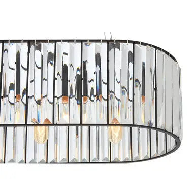 Akiko Black Finish and Glass 4 Bulb Pendant Light