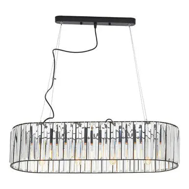 Akiko Black Finish and Glass 4 Bulb Pendant Light