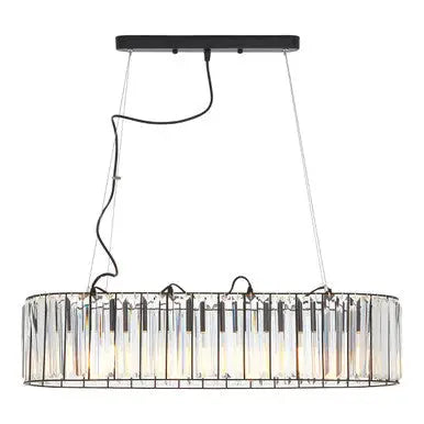 Akiko Black Finish and Glass 4 Bulb Pendant Light