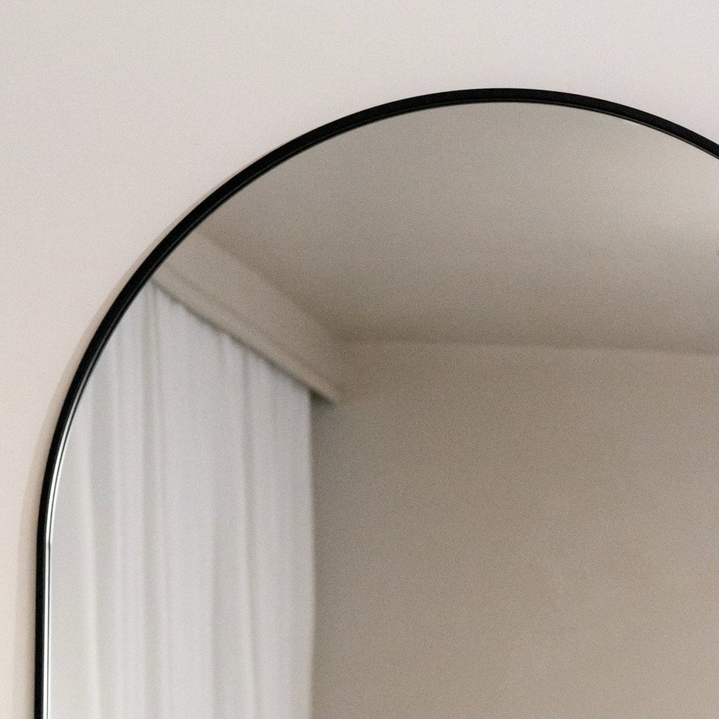 Akiko - Black Metal Arched Mirror - 120cm x 95cm