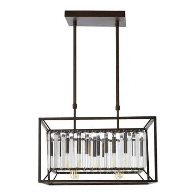 Akiko Bronze Finish and Glass 4 Bulb Ceiling Light