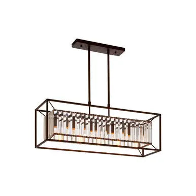Akiko Dark Bronze Finish and Glass 5 Bulb Ceiling Light