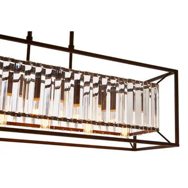 Akiko Dark Bronze Finish and Glass 5 Bulb Ceiling Light
