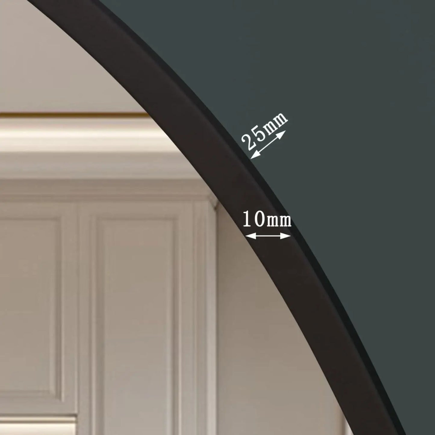 Akiko - Full Length Black Metal Arched Mirror - 160cm x 60cm