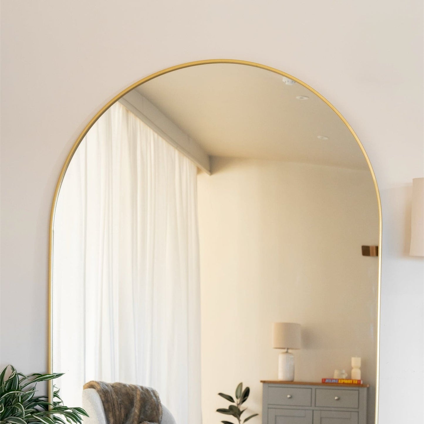 Akiko - Full Length Gold Metal Arched Mirror - 150cm x 60cm
