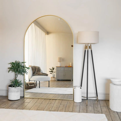 Akiko - Full Length Gold Metal Arched Mirror - 180cm x 105cm