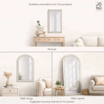 Akiko - Full Length Gold Metal Arched Mirror - 180cm x 90cm