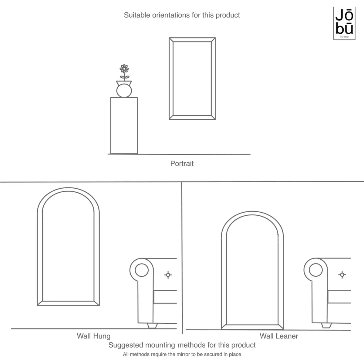 Akiko - Full Length Gold Metal Arched Mirror - 200cm x 120cm