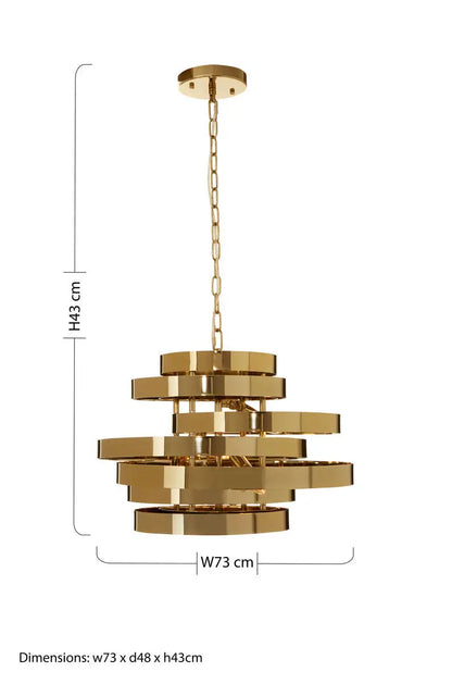 Alana 4 Bulb Gold Finish Pendant Light