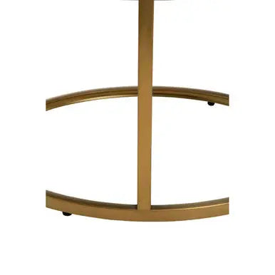 Alana Black Glass and Brushed Gold Finish Set of 2 Nesting Coffee Tables