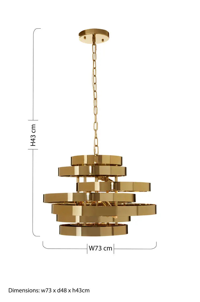 Alana Gold Metal 4 Bulb Pendant Light