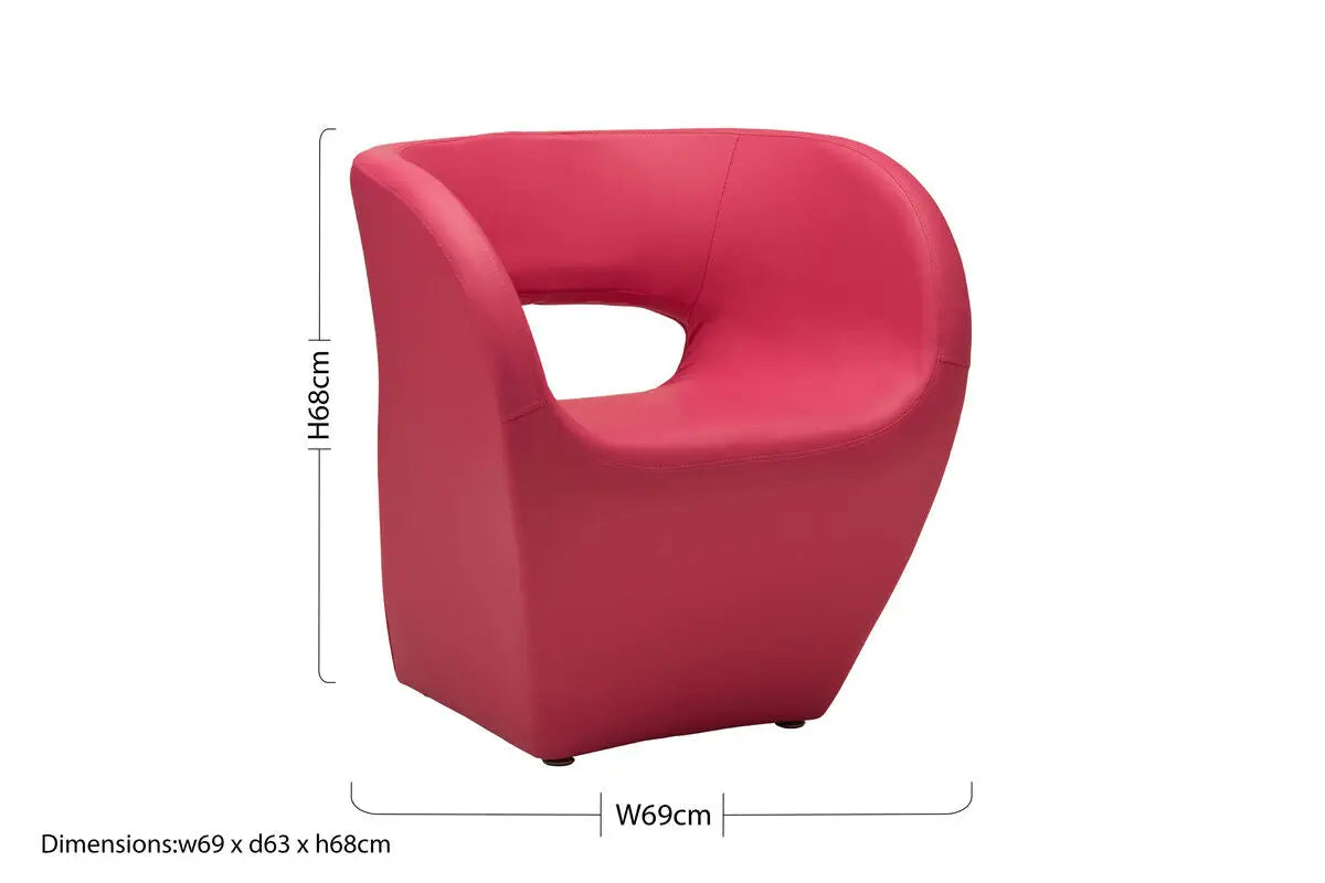 Aldo Hot Pink Leather Effect Armchair