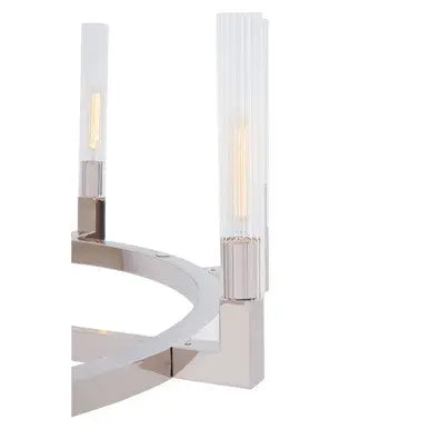 Alexis Nickel Finish 8 Bulb Round Statement Pendant Light
