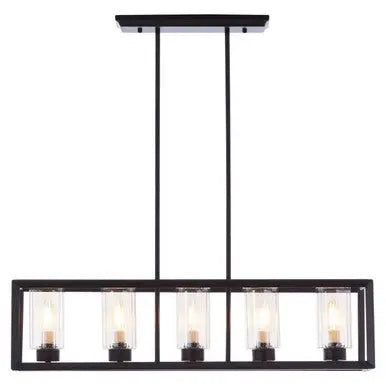 Aliko 5 Bulb Matte Black Ceiling Light