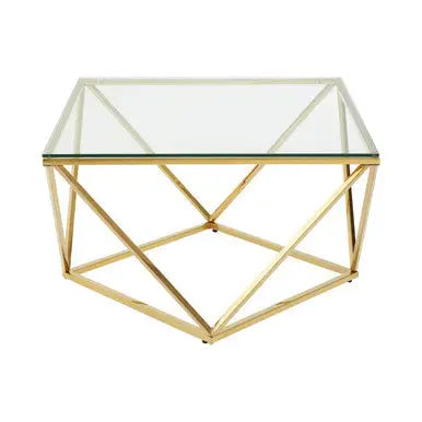Allure Gold Stainless Steel Coffee Table with Twist Design