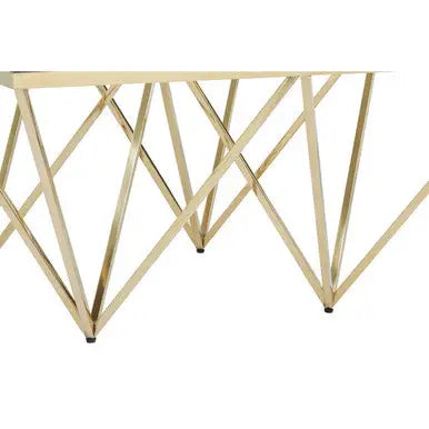Allure Gold Stainless Steel Square Coffee Table with Four Pincer Legs