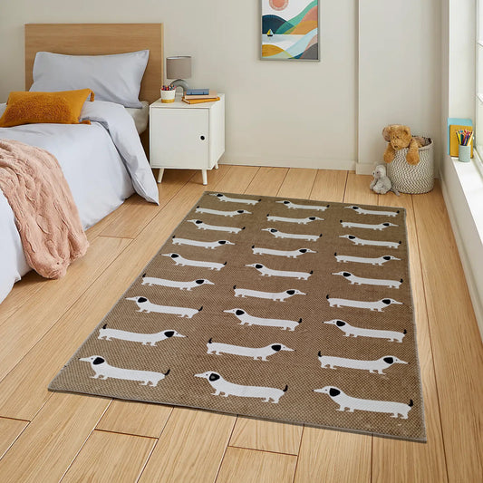 Animal Printed Rug Sausage Dog Modern Non-Slip Soft Durable Floor Rug for Living Room Bedroom Hallway & Office by OLIVIA ROCCO
