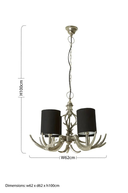 Antler 4 Shade Chandelier