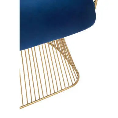 Anzio Navy Blue Velvet Chair with Brushed Gold Frame