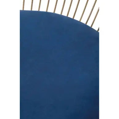 Anzio Navy Blue Velvet Chair with Brushed Gold Frame