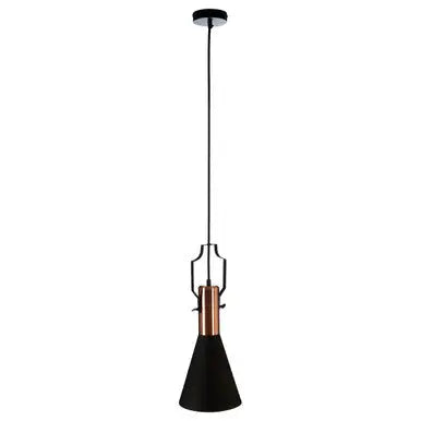 Argo Small Pendant Light in Black and Copper.