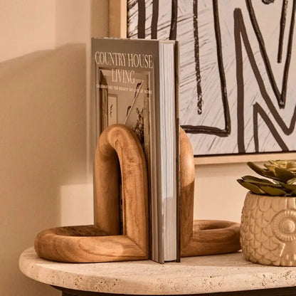Arlo Natural Wood Set of 2 Bookends