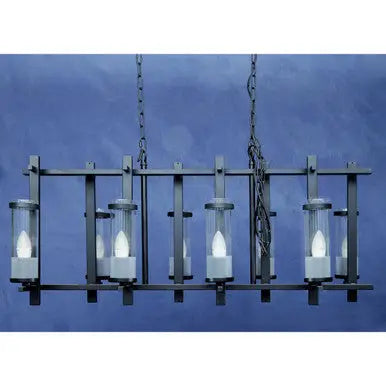 Aspen Iron and Glass Wide Pendant Light