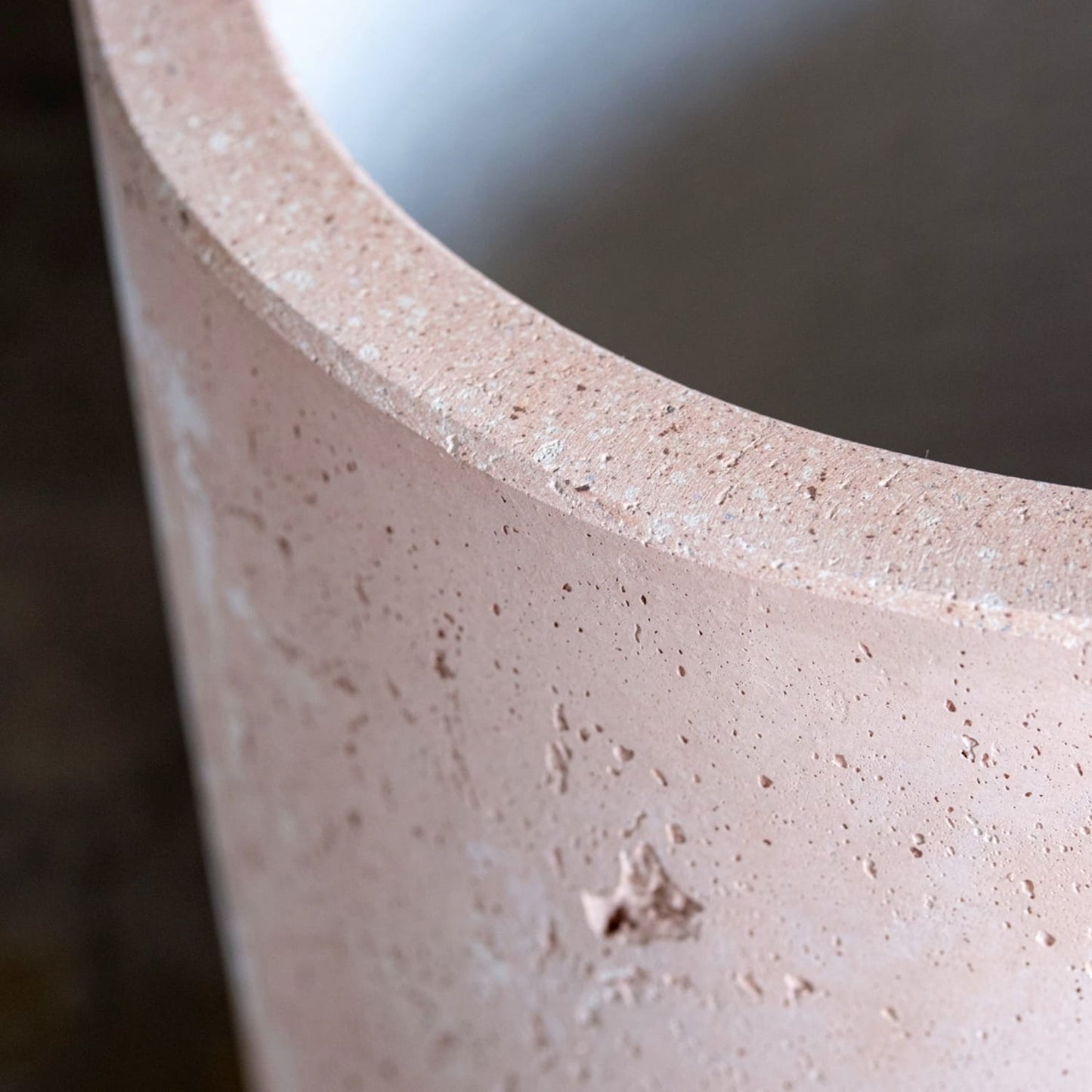 Aurella | Blushstone – 40cm Large Concrete Cylinder Planter – 34L Round Plant Pot