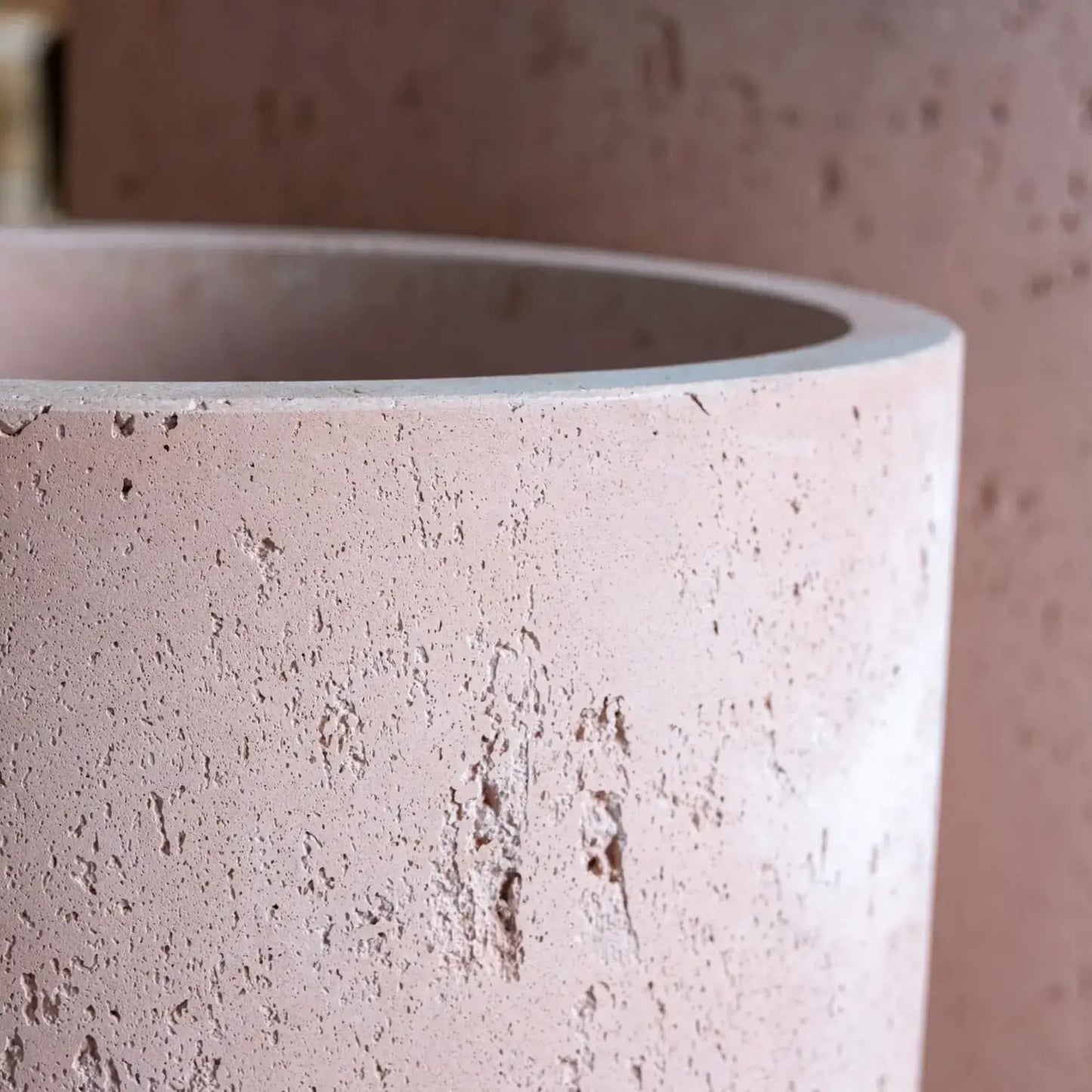 Aurella | Blushstone – 70cm X Large Concrete Cylinder Planter – 199L Round Plant Pot
