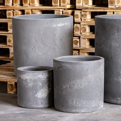 Aurella | Onyx Dusk – 55cm Extra Large Concrete Cylinder Planter – 93L Round Plant Pot