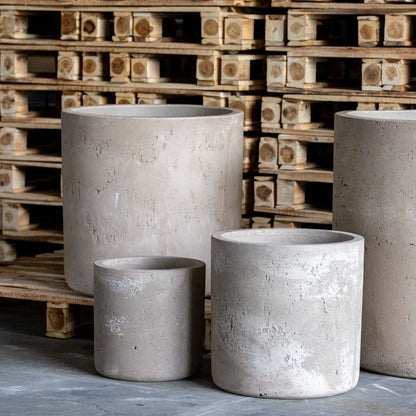 Aurella | Truffle – 55cm X Large Concrete Cylinder Planter – 93L Round Plant Pot