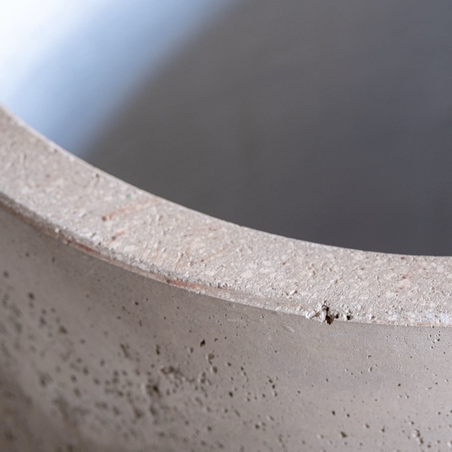 Aurella | Truffle – 55cm X Large Concrete Cylinder Planter – 93L Round Plant Pot - Pots & Plants