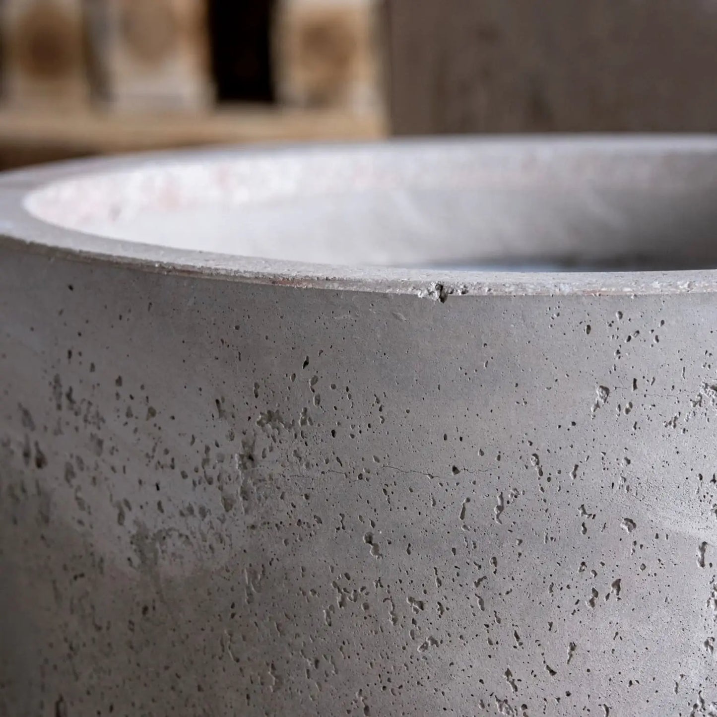 Aurella | Truffle – 55cm X Large Concrete Cylinder Planter – 93L Round Plant Pot