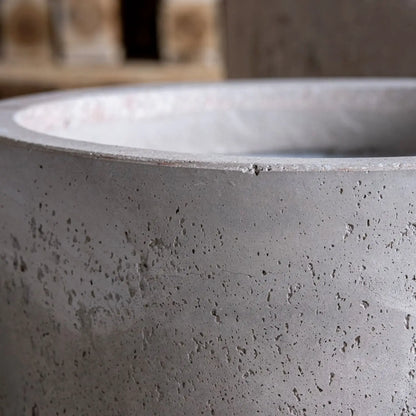 Aurella | Truffle – 55cm X Large Concrete Cylinder Planter – 93L Round Plant Pot
