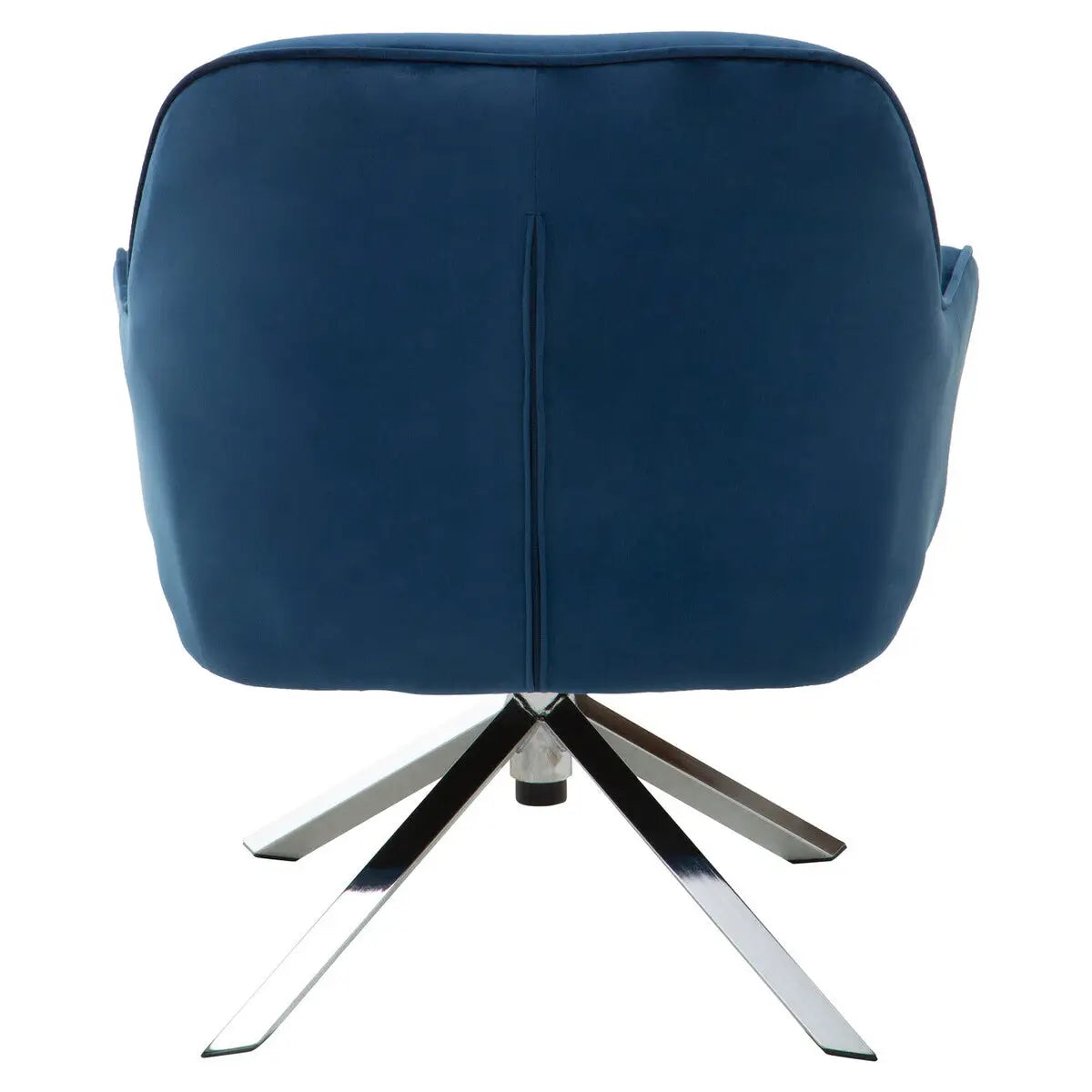 Avery Midnight Blue Velvet Swivel Chair with Chrome Finish Base