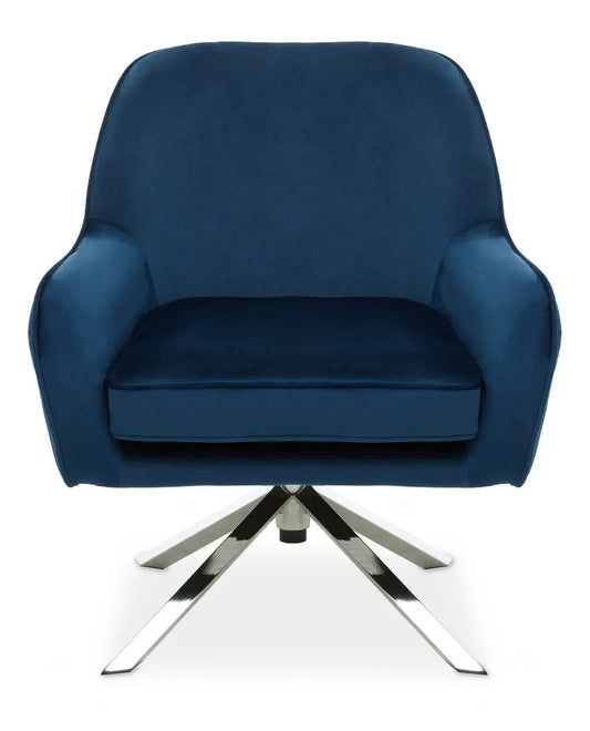 Avery Midnight Velvet Swivel Chair