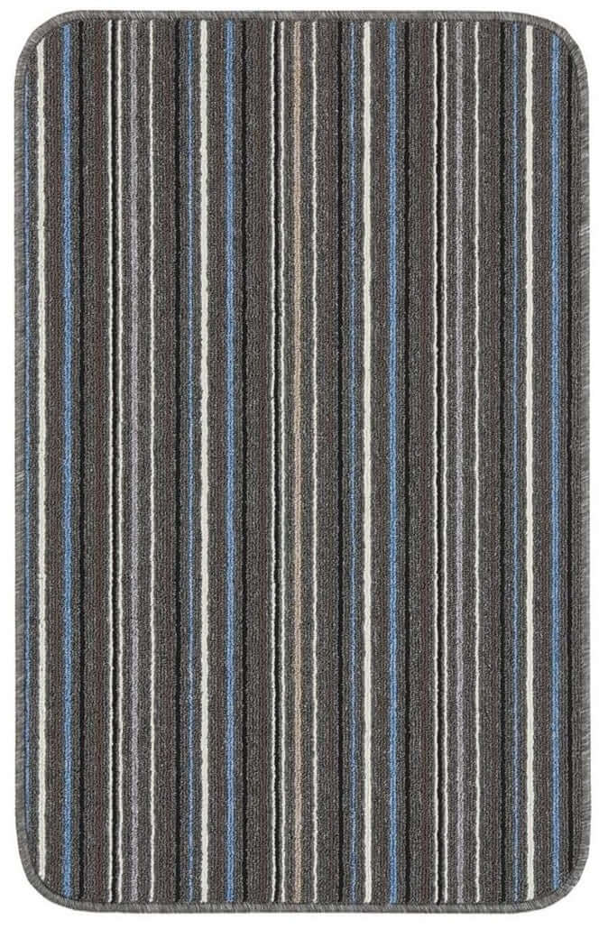 Stockholm Lead/Light Blue Washable Mat