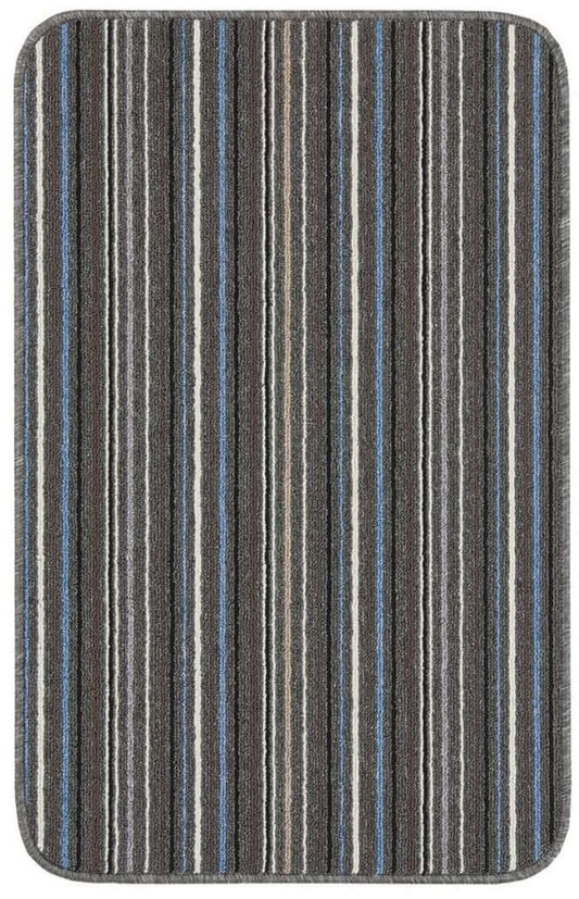 Stockholm Lead/Light Blue Washable Mat