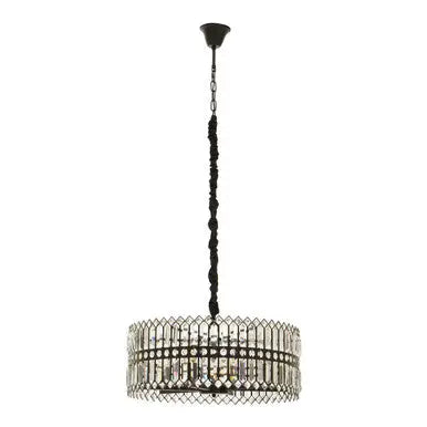 Babylon Six Bulb Black Crystal Chandelier