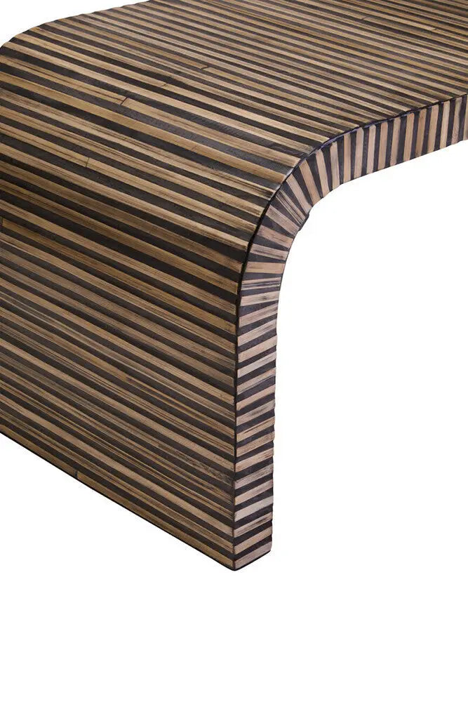 Bambusa Natural Bamboo Inlay Curved Coffee Table