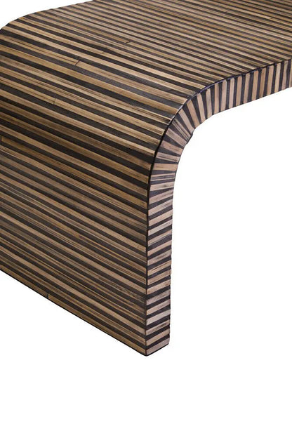Bambusa Natural Bamboo Inlay Curved Coffee Table