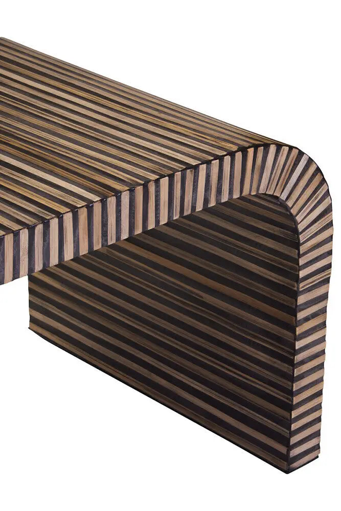 Bambusa Natural Bamboo Inlay Curved Coffee Table